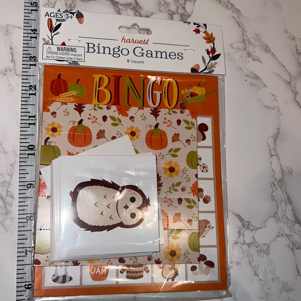 NWT Fall Harvest Paper Bingo Games 8ct full set